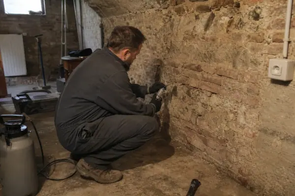 Désinsectisation à Castres : gel insecticide appliqué dans une cave basse et humide